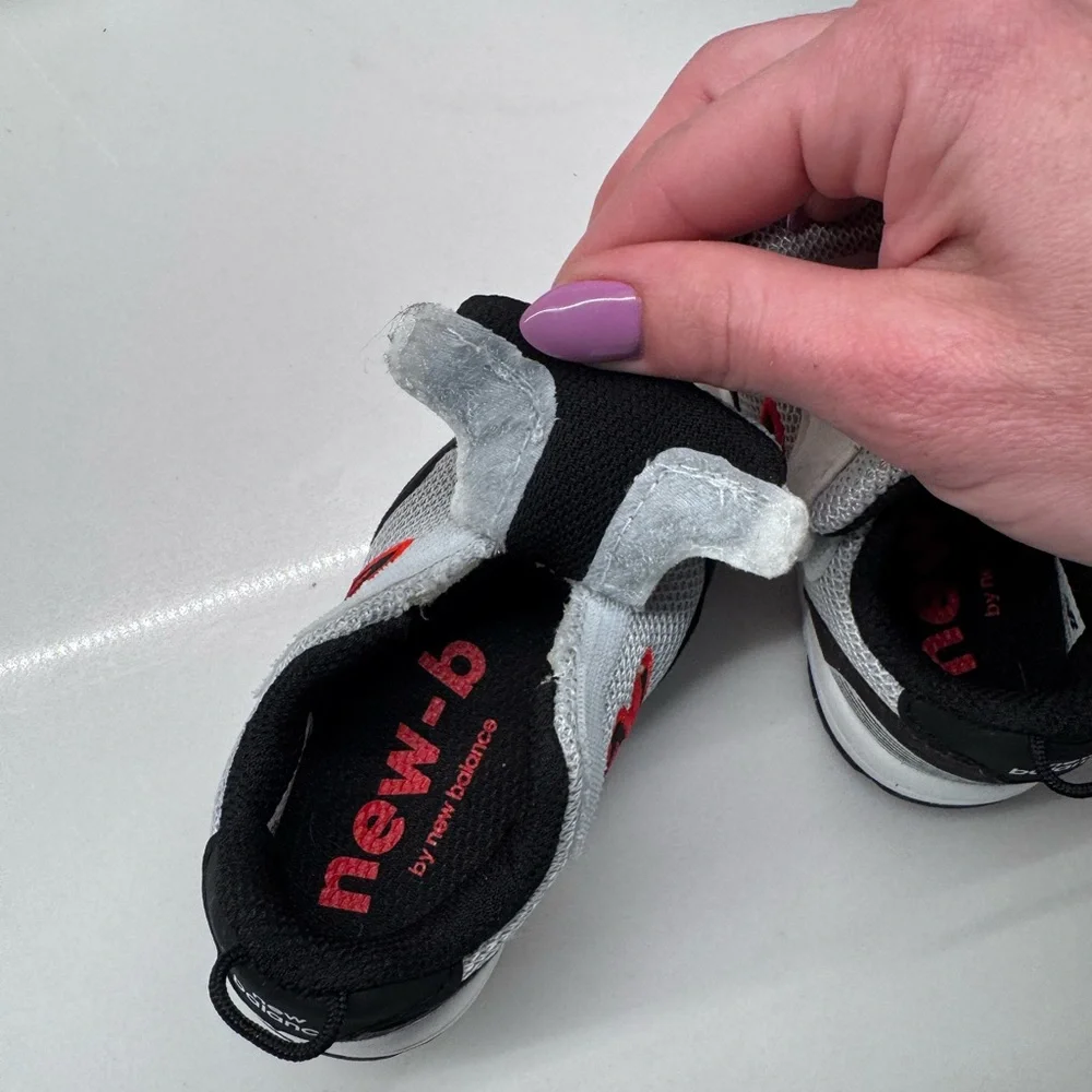 New Balance 515 Toddler Sneakers Gray Black Red Hook Loop